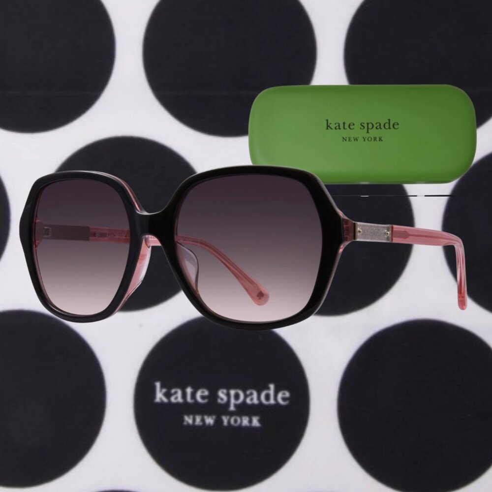 Kate Spade Ellery/F/S 3H2 Sunglasses Women's Black/Pink/Grey Shaded Pink 57mm